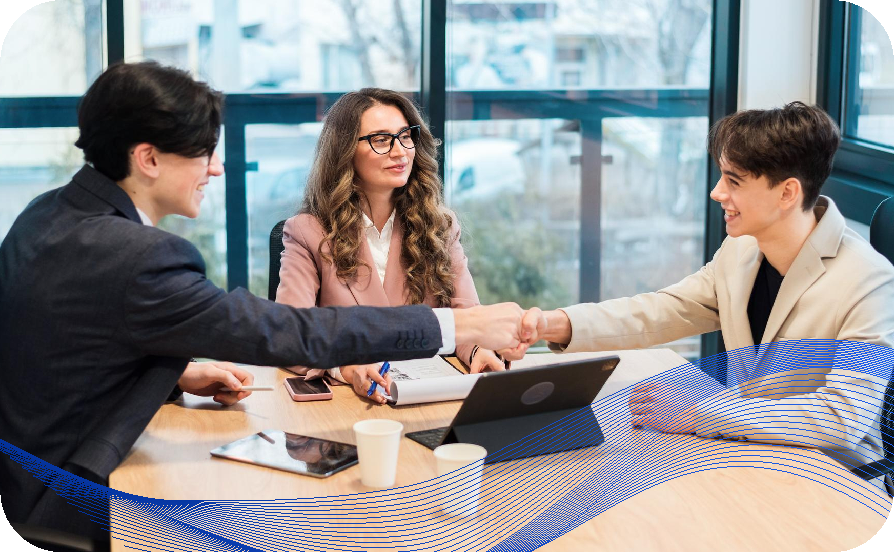 Handshake meeting between applicants and advisors